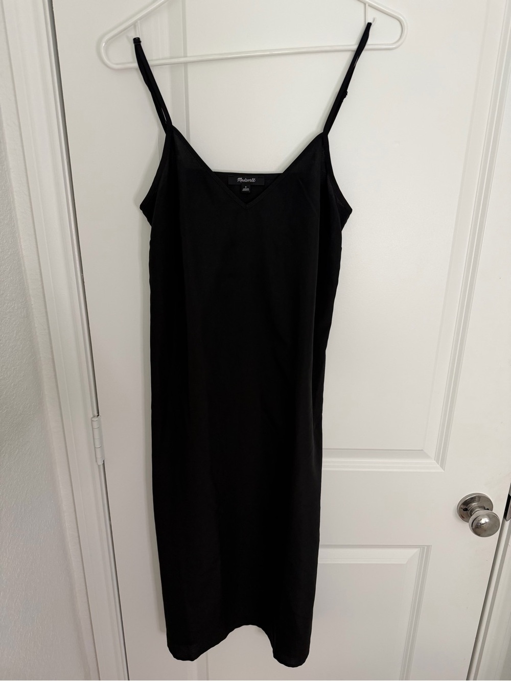 Madewell Black Midi Slip Dress